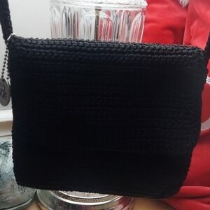 THE SAK Black Mini Crochet Crossbody Bag